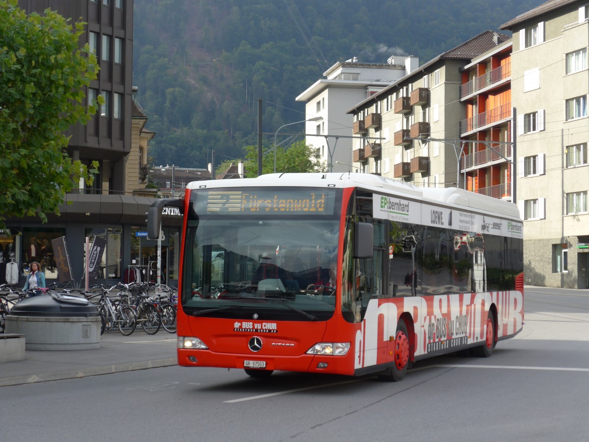 (165'229) - SBC Chur - Nr. 3/GR 97'503 - Mercedes am 19. September 2015 beim Bahnhof Chur