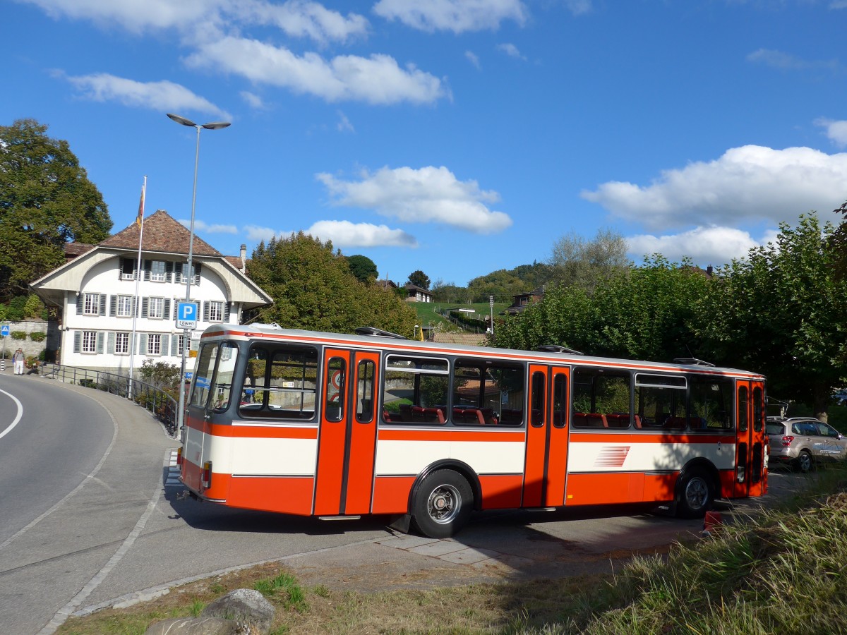 (166'050) - Frey, Opfikon - GL 15'272 - FBW/R&J (ex Tiemann, Oetwil Nr. 20; ex AAGS Schwyz Nr. 20) am 4. Oktober 2015 in Heimiswil, Lwen
