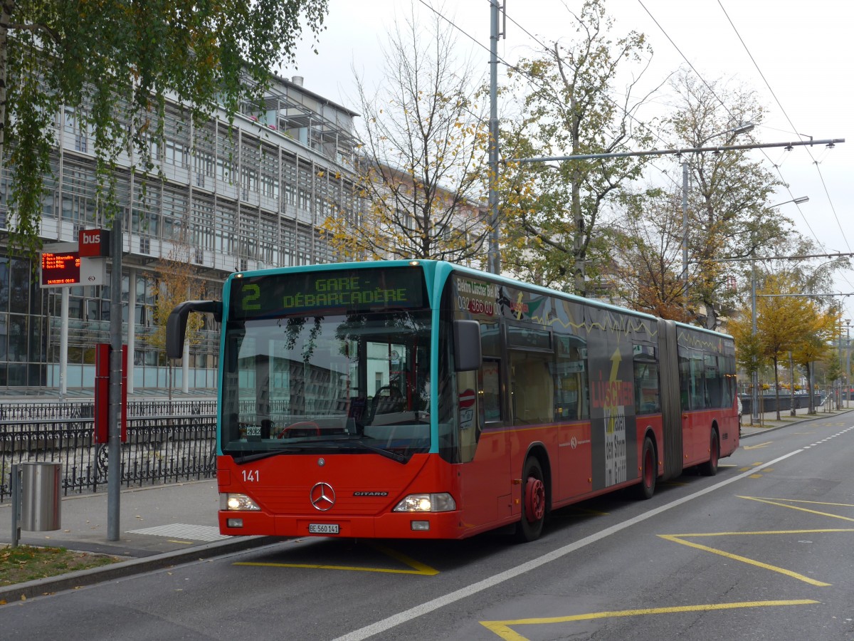 (166'315) - VB Biel - Nr. 141/BE 560'141 - Mercedes am 24. Oktober 2015 in Biel, Zentralplatz