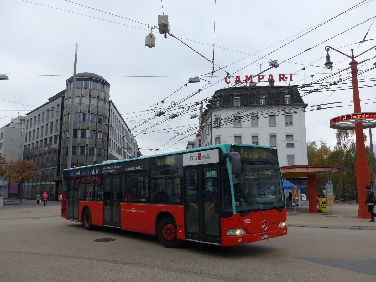 (166'340) - VB Biel - Nr. 122/BE 560'122 - Mercedes am 24. Oktober 2015 in Biel, Zentralplatz