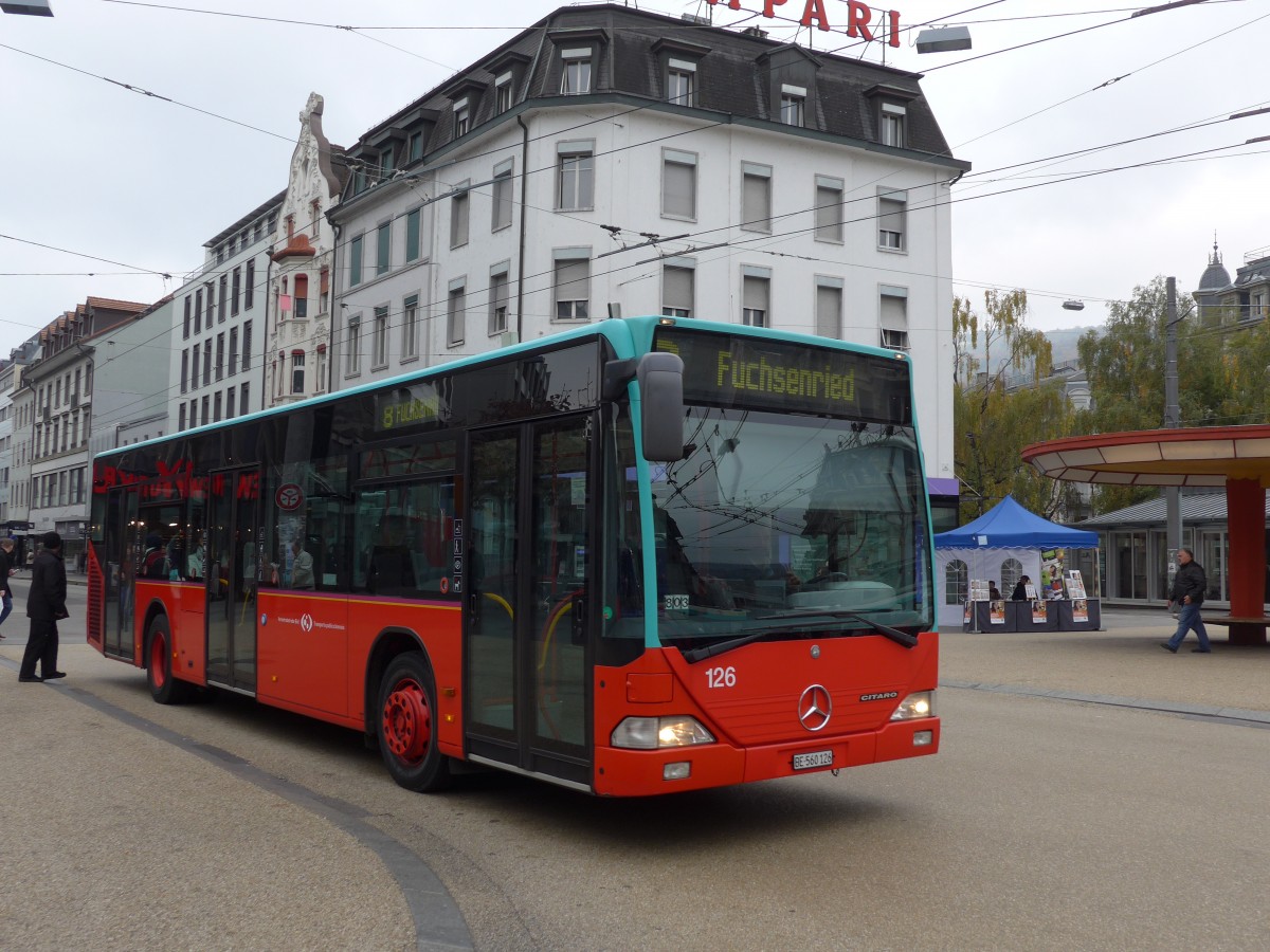 (166'374) - VB Biel - Nr. 126/BE 560'126 - Mercedes am 24. Oktober 2015 in Biel, Zentralplatz
