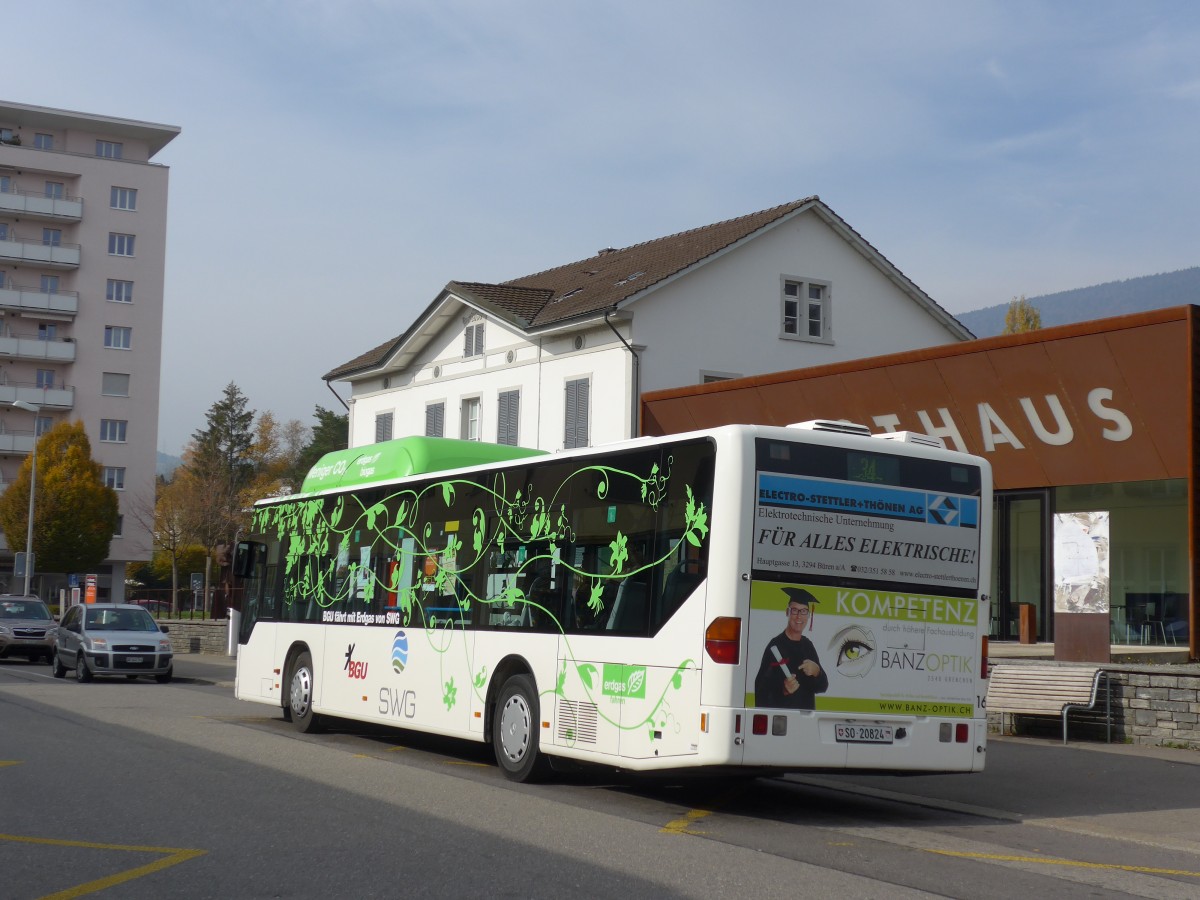 (166'430) - BGU Grenchen - Nr. 16/SO 20'824 - Mercedes am 24. Oktober 2015 beim Bahnhof Grenchen Sd