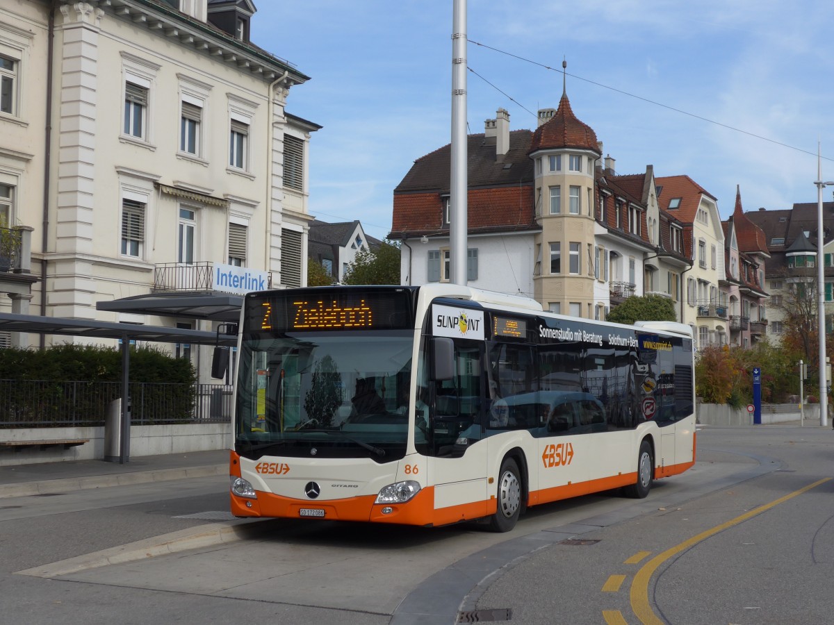 (166'465) - BSU Solothurn - Nr. 86/SO 172'086 - Mercedes am 24. Oktober 2015 beim Hauptbahnhof Solothurn