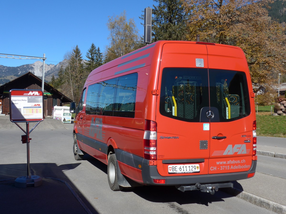 (166'510) - AFA Adelboden - Nr. 52/BE 611'129 - Mercedes am 1. November 2015 beim Bahnhof Lenk