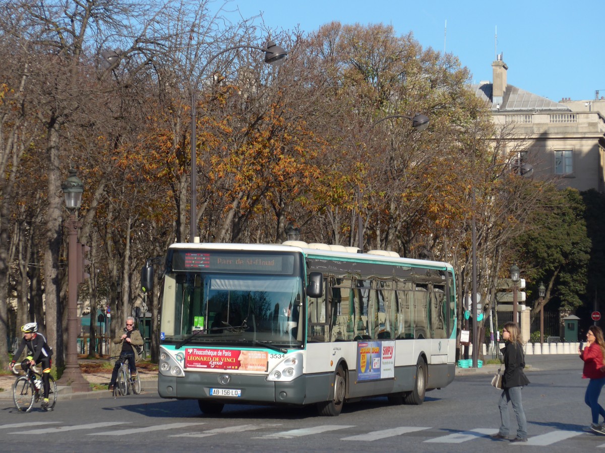 (166'627) - RATP Paris - Nr. 3534/AB 156 LQ - Irisbus am 15. November 2015 in Paris, Concorde