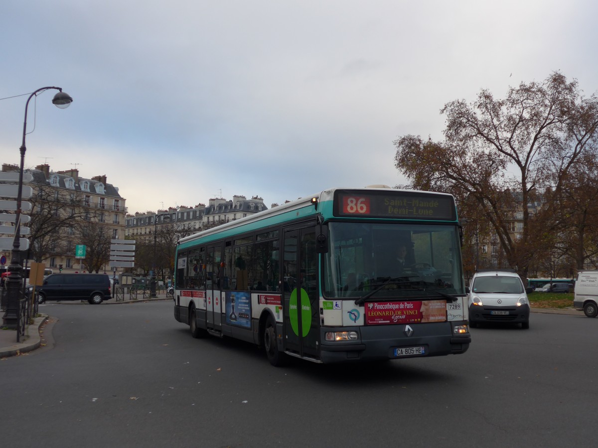 (166'765) - RATP Paris - Nr. 7289/CA 805 HE - Renault am 16. November 2015 in Paris, Nation