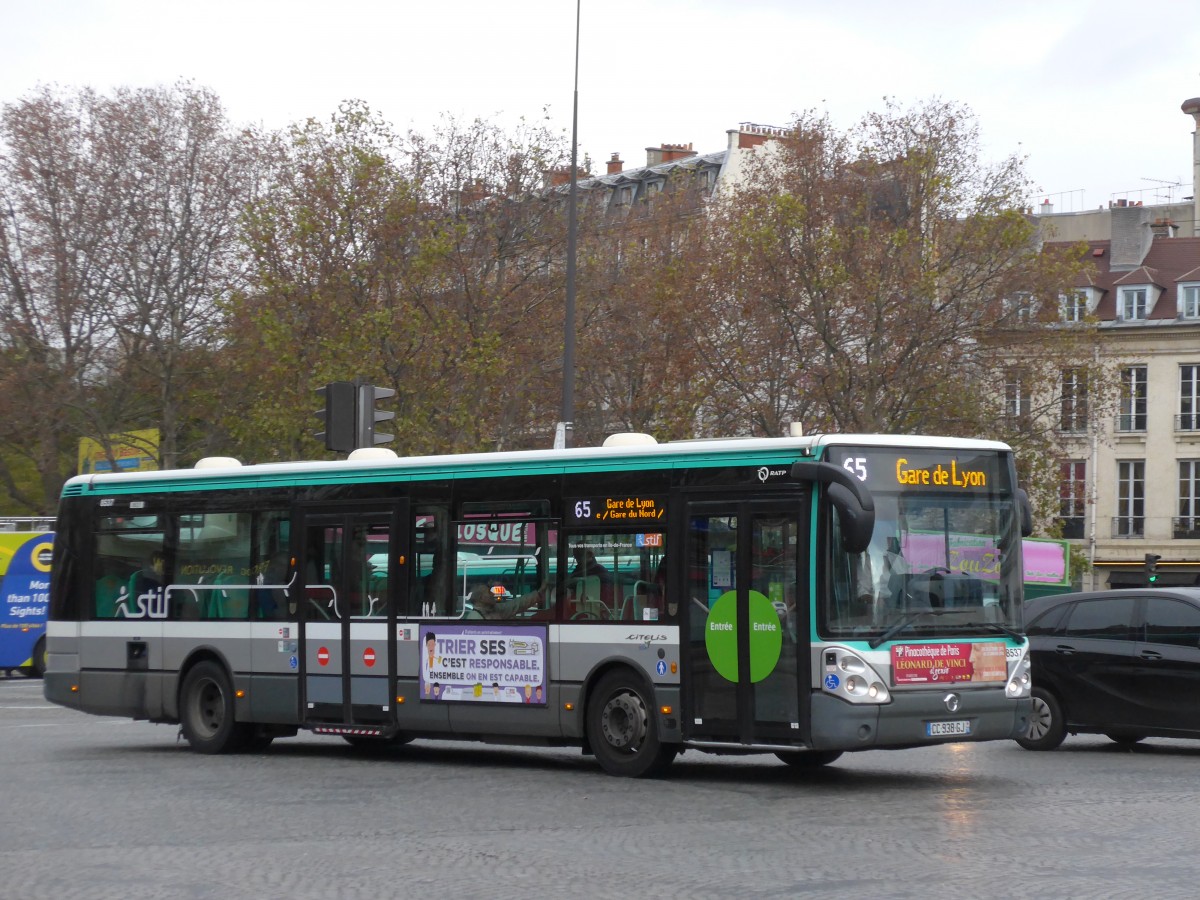 (166'801) - RATP Paris - Nr. 8537/CC 938 GJ - Irisbus am 16. November 2015 in Paris, Bigalle