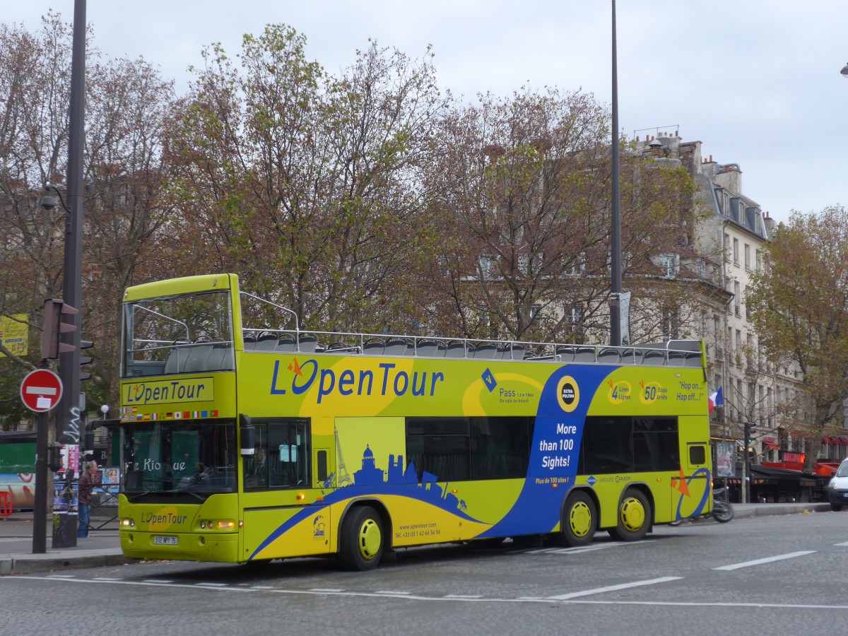(166'805) - L'Open Tour, Paris - 512 NPY 75 - Neoplan am 16. November 2015 in Paris, Bigalle