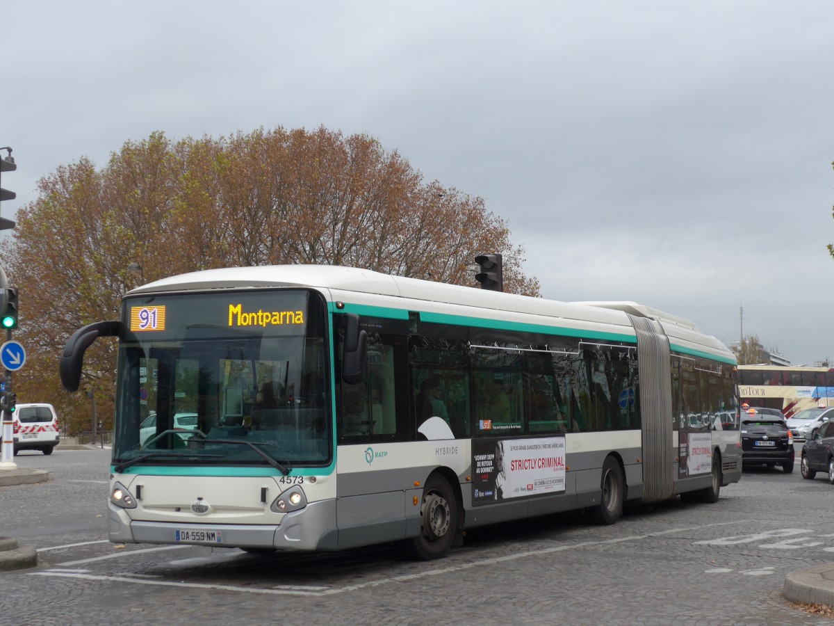 (166'819) - RATP Paris - Nr. 4573/DA 559 NM - Heuliez am 16. November 2015 in Paris, Gare d'Austerlitz