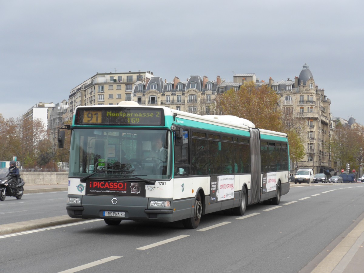 (166'835) - RATP Paris - Nr. 1781/159 PNA 75 - Irisbus am 16. November 2015 in Paris, Gare d'Austerlitz