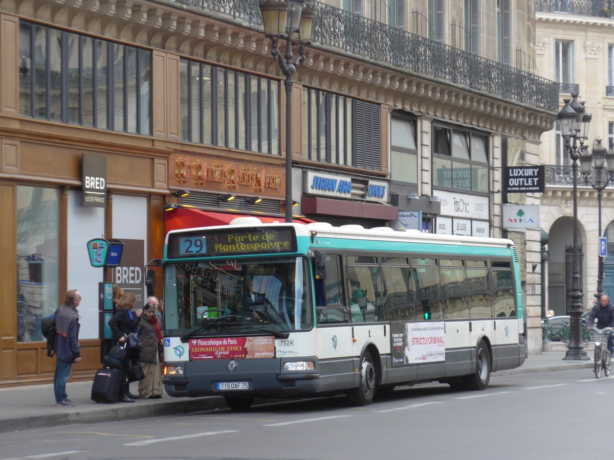 (166'906) - RATP Paris - Nr. 7524/715 QAF 75 - Renault am 16. November 2015 in Paris, Opra