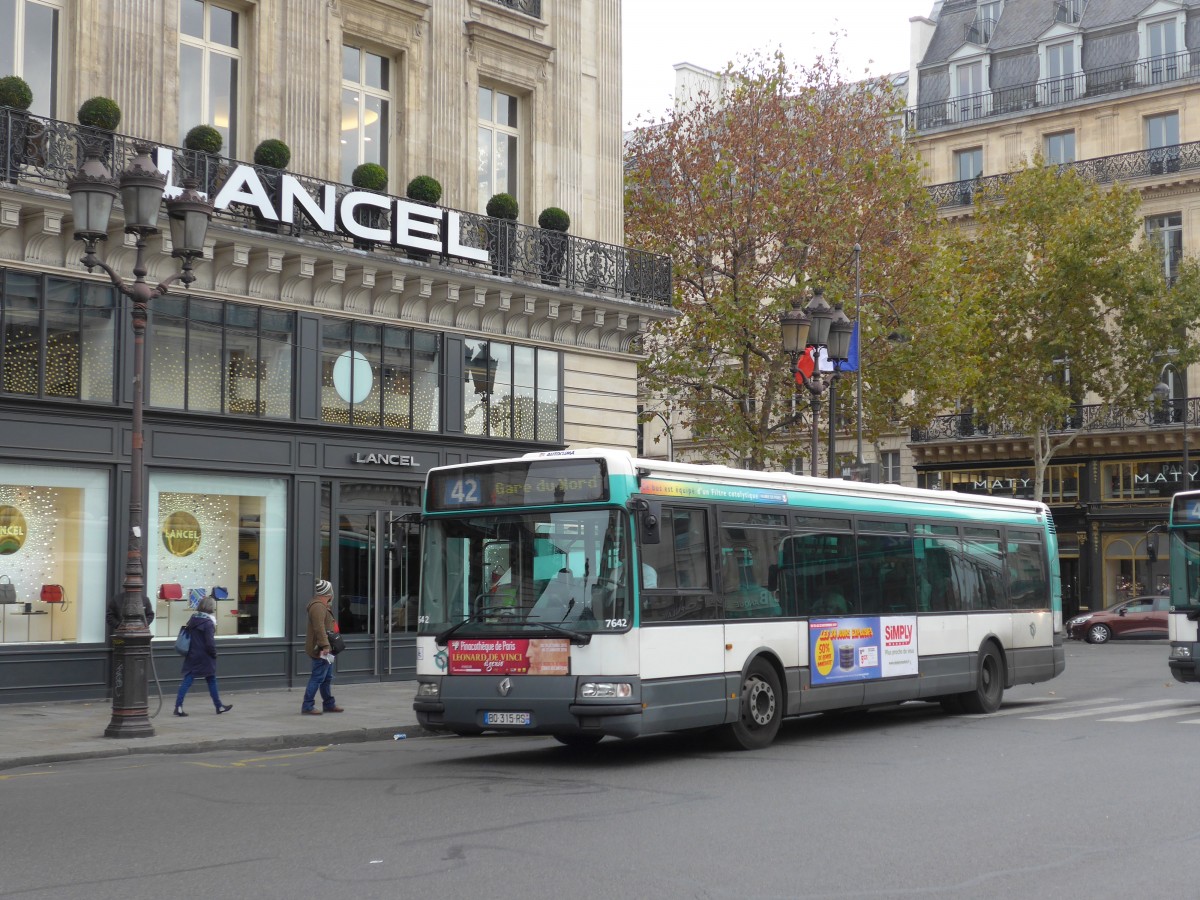 (166'917) - RATP Paris - Nr. 7642/BQ 315 RS - Renault am 16. November 2015 in Paris, Opra