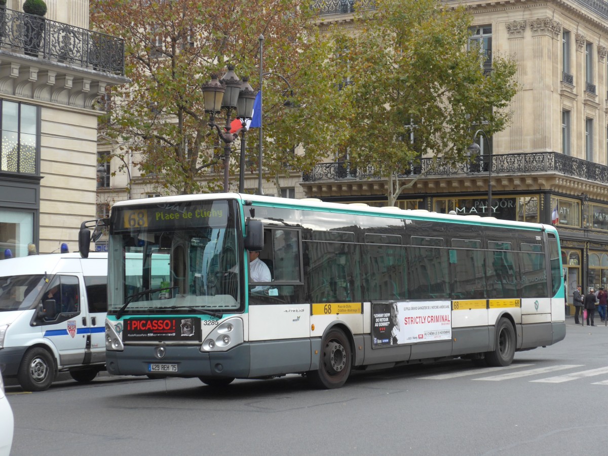 (166'919) - RATP Paris - Nr. 3285/429 REH 75 - Irisbus am 16. November 2015 in Paris, Opra
