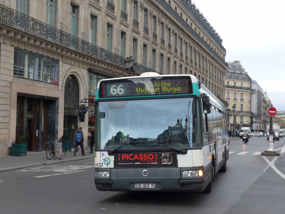 (166'922) - RATP Paris - Nr. 8422/535 QEX 75 - Irisbus am 16. November 2015 in Paris, Opra