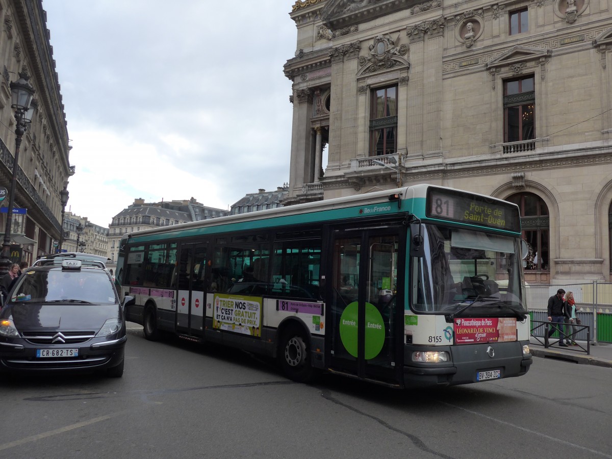 (166'945) - RATP Paris - Nr. 8155/BV 394 ZC - Irisbus am 16. November 2015 in Paris, Opra