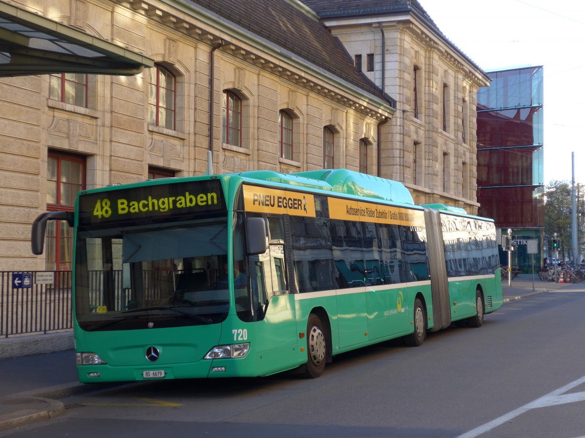 (167'389) - BVB Basel - Nr. 720/BS 6679 - Mercedes am 18. November 2015 beim Bahnhof Basel