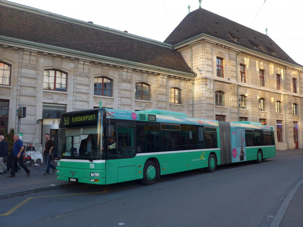 (167'391) - BVB Basel - Nr. 788/BS 3288 - MAN am 18. November 2015 beim Bahnhof Basel