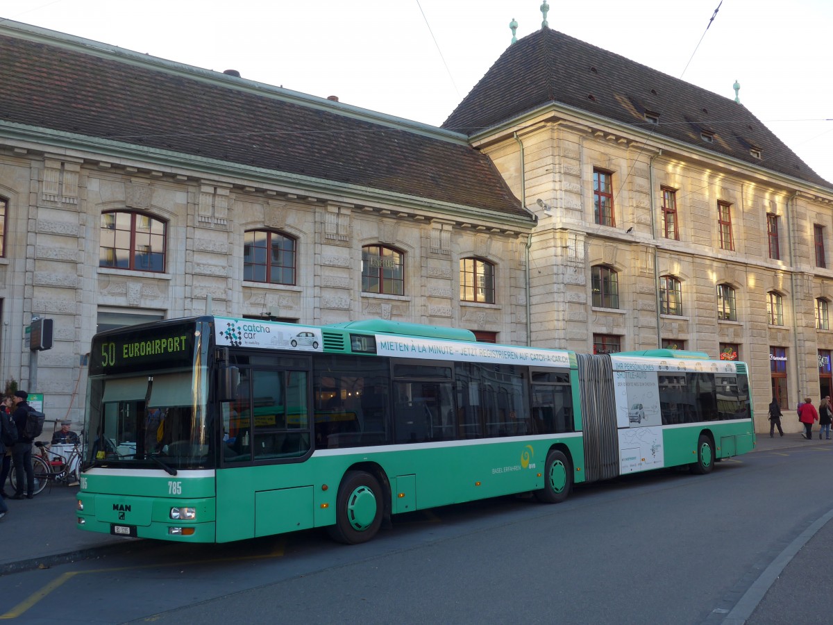 (167'394) - BVB Basel - Nr. 785/BS 3285 - MAN am 18. November 2015 beim Bahnhof Basel