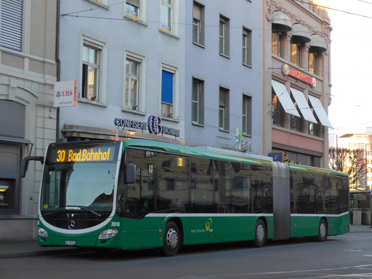 (167'405) - BVB Basel - Nr. 7016/BS 99'316 - Mercedes am 18. November 2015 beim Bahnhof Basel