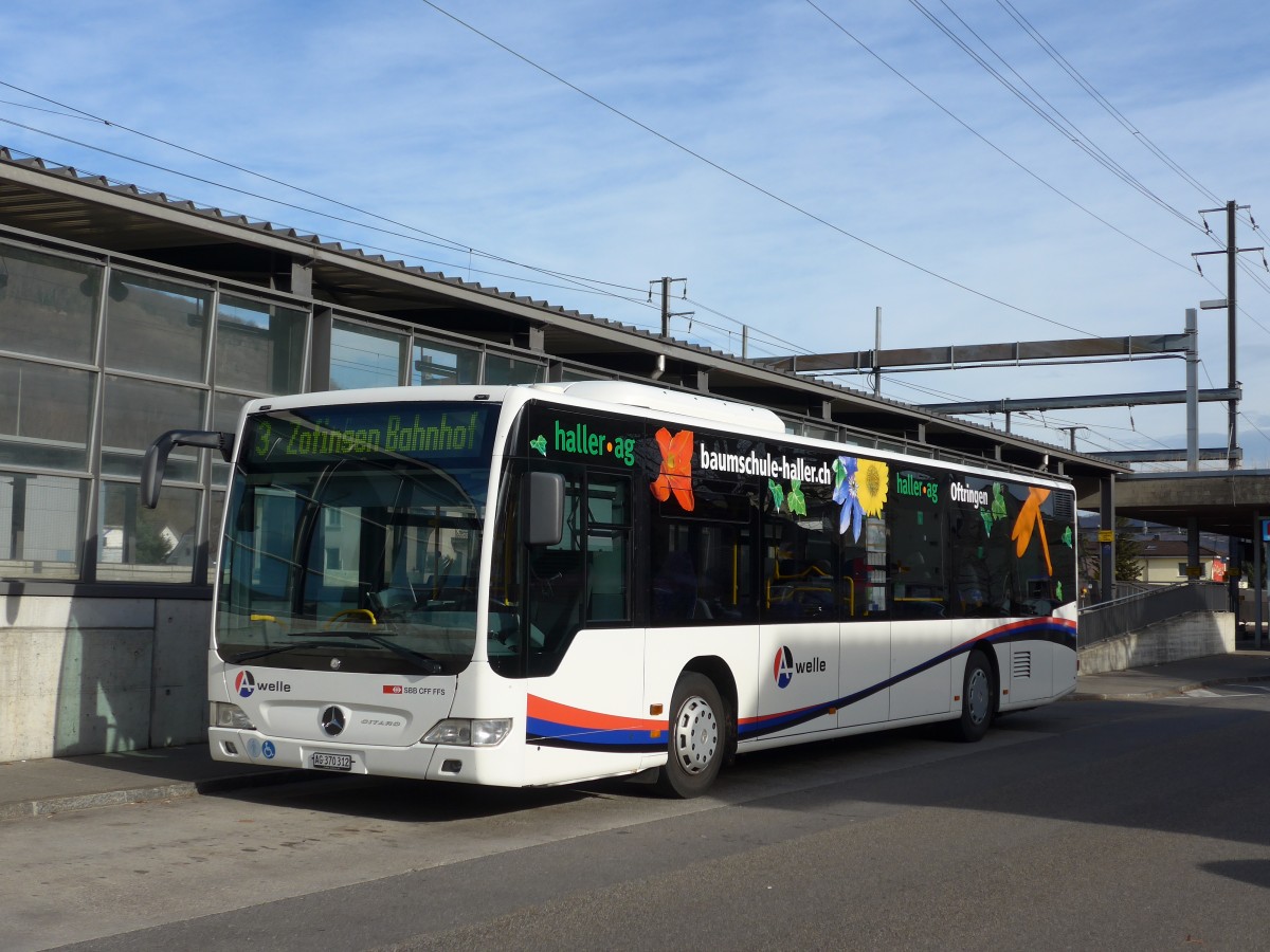 (167'408) - Limmat Bus, Dietikon - AG 370'312 - Mercedes (ex BDWM Bremgarten Nr. 12) am 19. November 2015 beim Bahnhof Rothrist