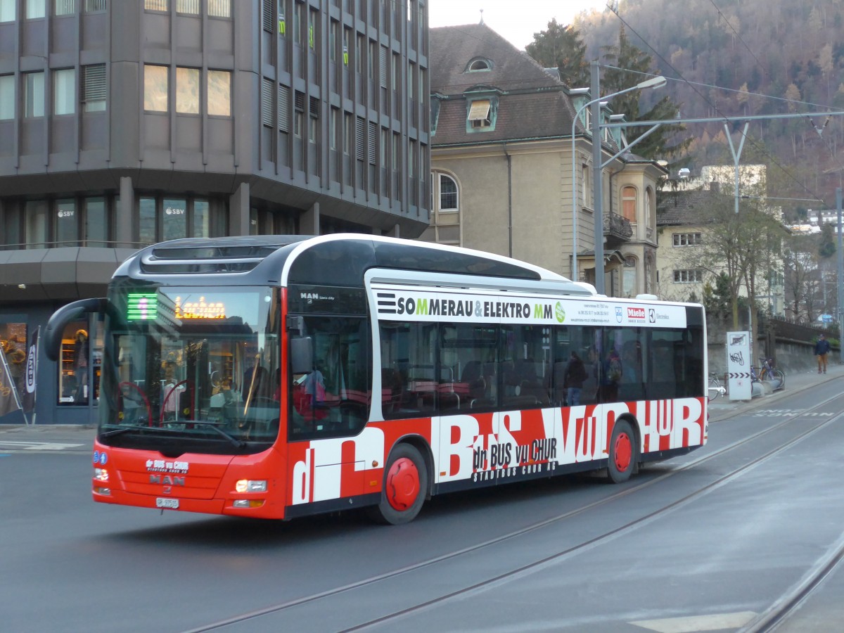 (167'626) - SBC Chur - Nr. 15/GR 97'515 - MAN am 5. Dezember 2015 beim Bahnhof Chur