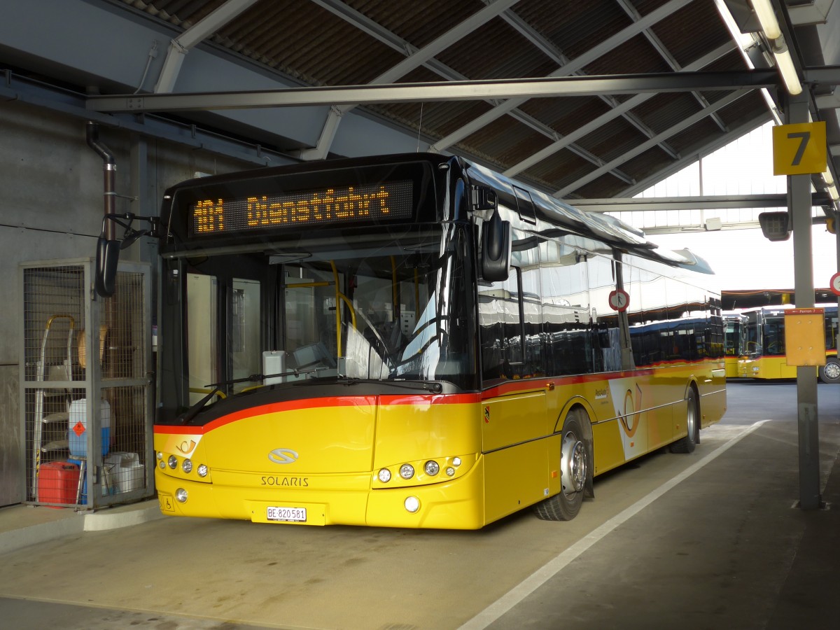 (167'741) - PostAuto Bern - Nr. 581/BE 820'581 - Solaris am 13. Dezember 2015 in Bern, Postautostation