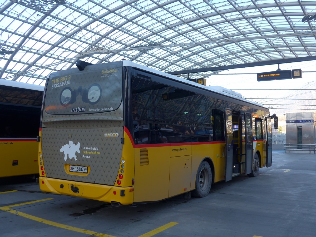 (167'841) - PostAuto Graubnden - GR 168'877 - Irisbus am 19. Dezember 2015 in Chur, Postautostation