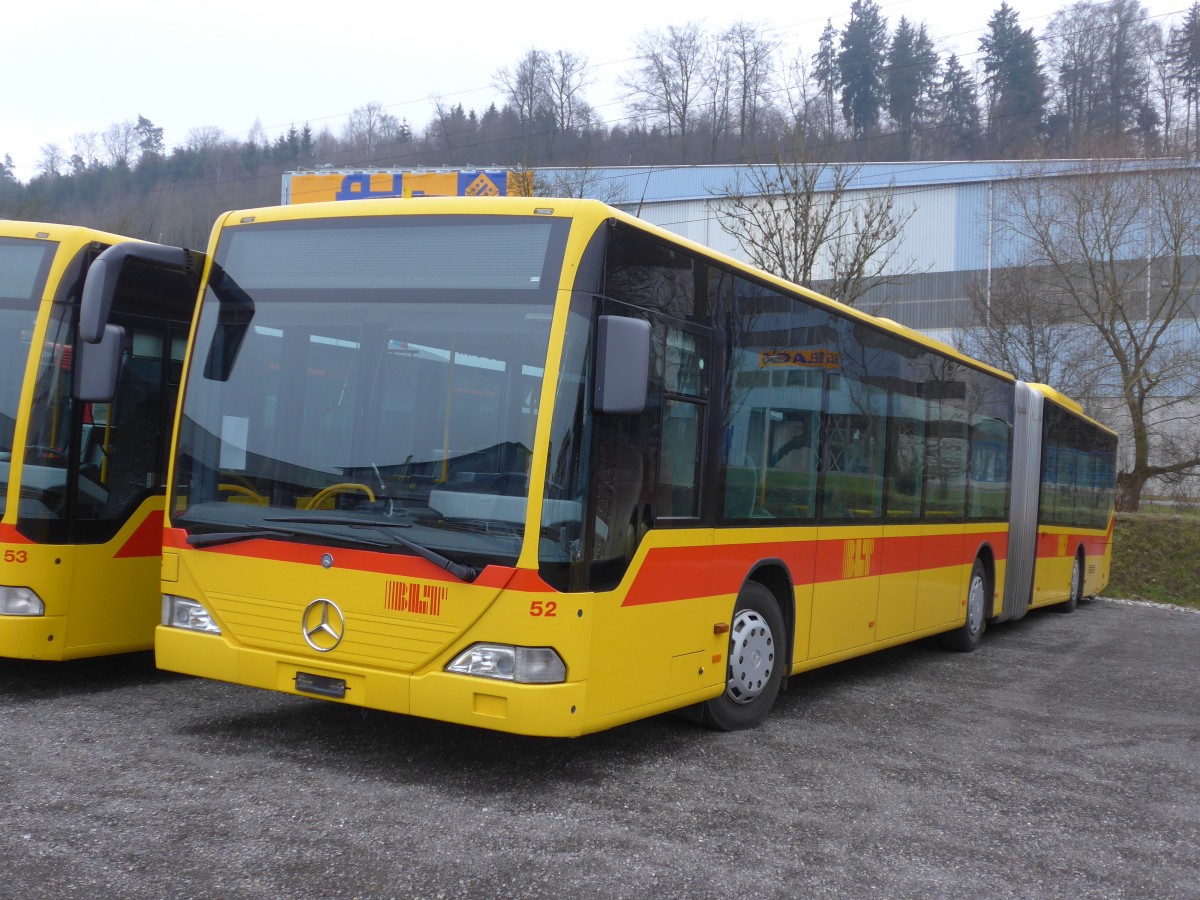(168'152) - BLT Oberwil - Nr. 52 - Mercedes (ex TPL Lugano Nr. 24) am 30. Dezember 2015 in Kloten, EvoBus