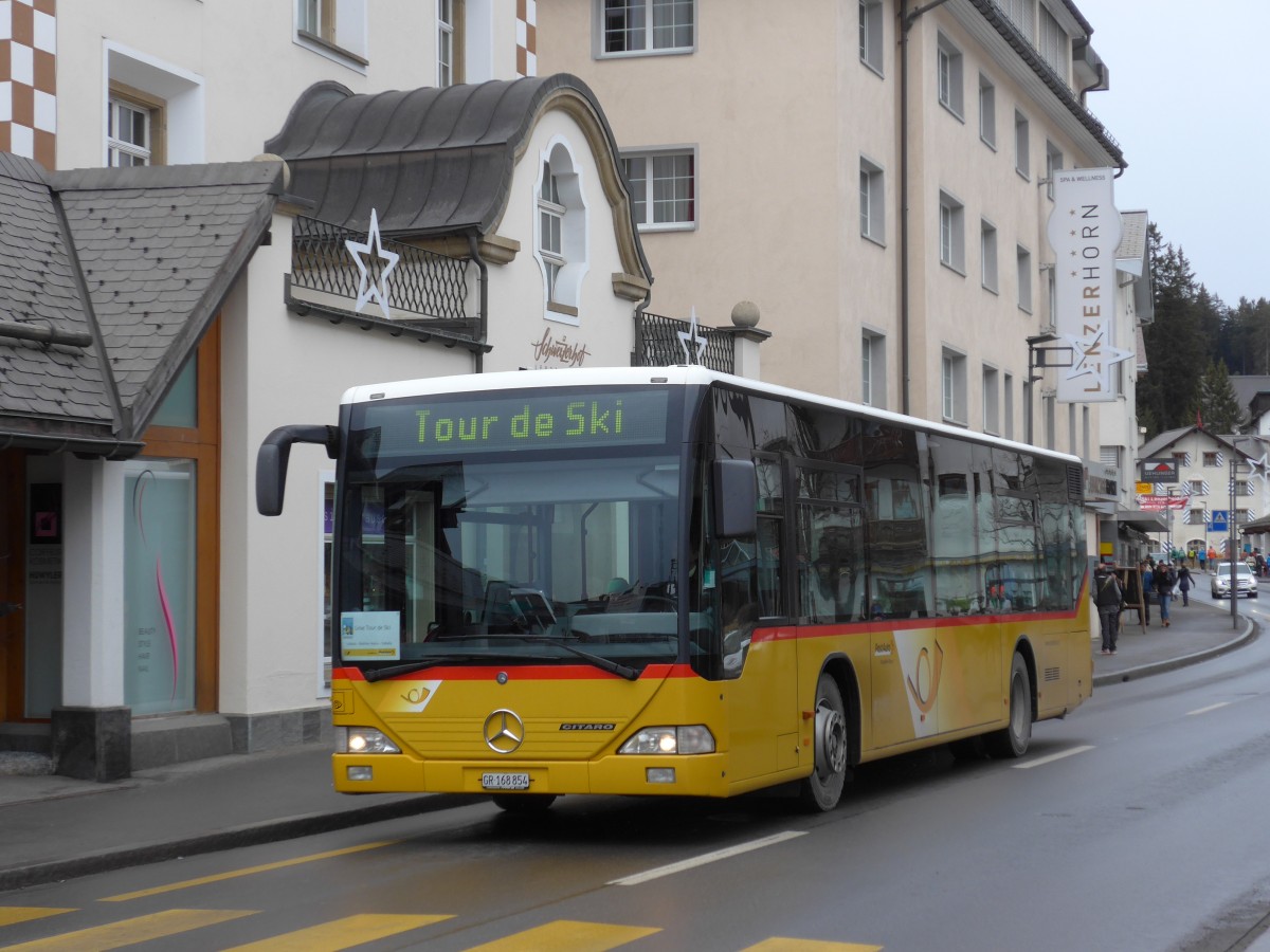 (168'258) - PostAuto Graubnden - GR 168'854 - Mercedes (ex Vogt, Klosters Nr. 7) am 2. Januar 2016 in Lenzerheide, Post