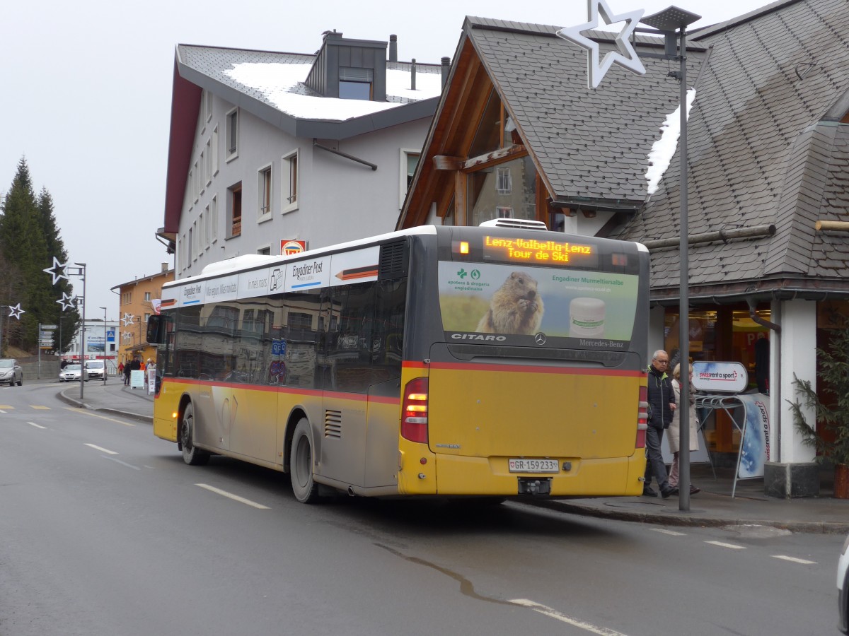 (168'268) - PostAuto Graubnden - GR 159'233 - Mercedes am 2. Januar 2016 in Lenzerheide, Post