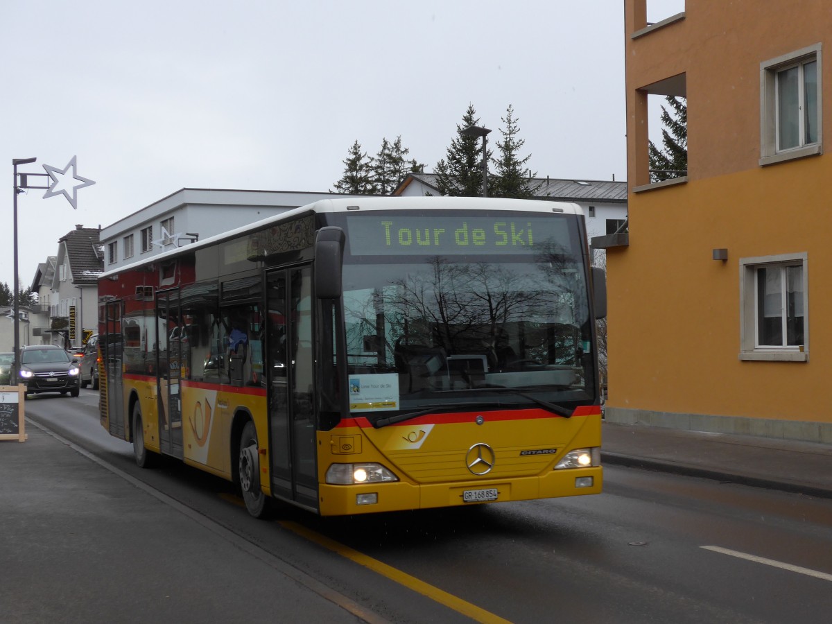 (168'275) - PostAuto Graubnden - GR 168'854 - Mercedes (ex Vogt, Klosters Nr. 7) am 2. Januar 2016 in Lenzerheide, Voa Principale