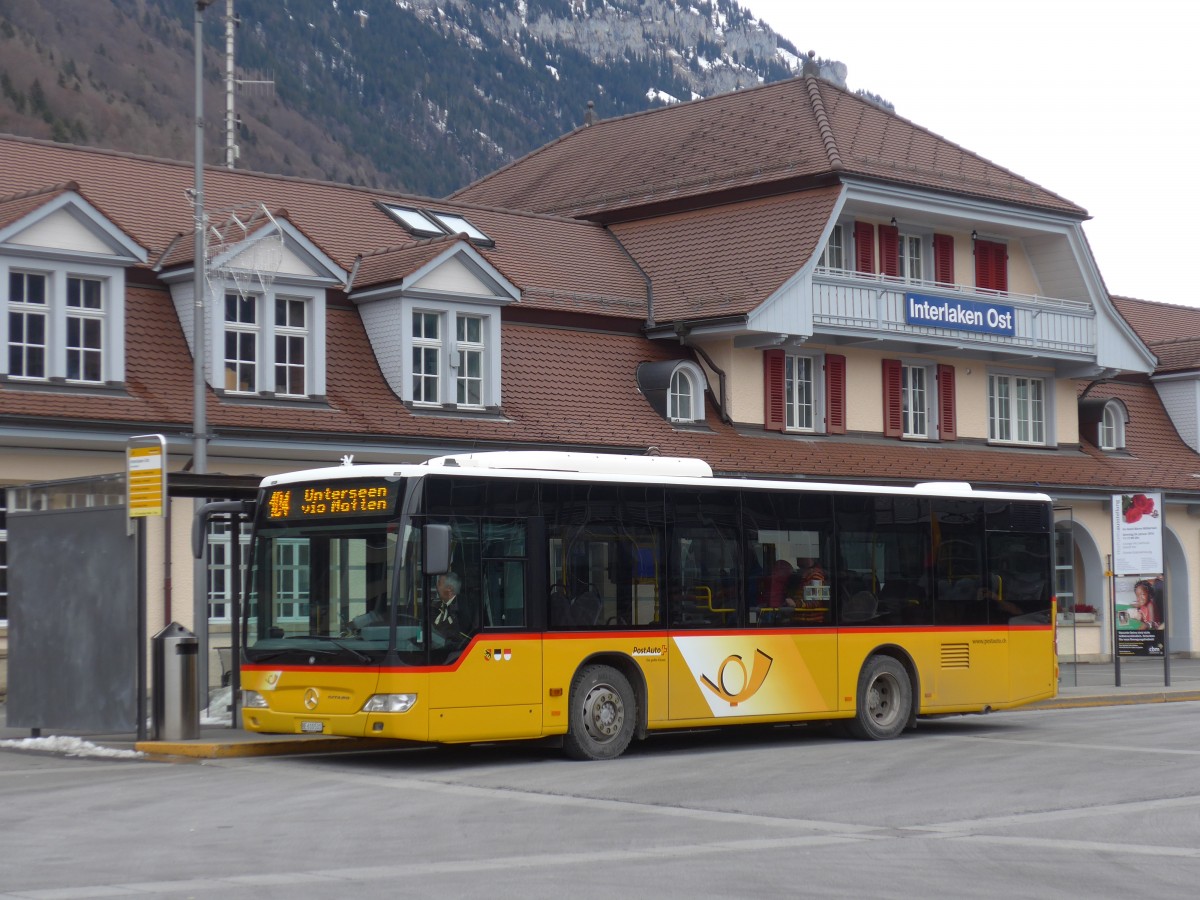 (168'575) - PostAuto Bern - BE 610'531 - Mercedes am 24. Januar 2016 beim Bahnhof Interlaken Ost