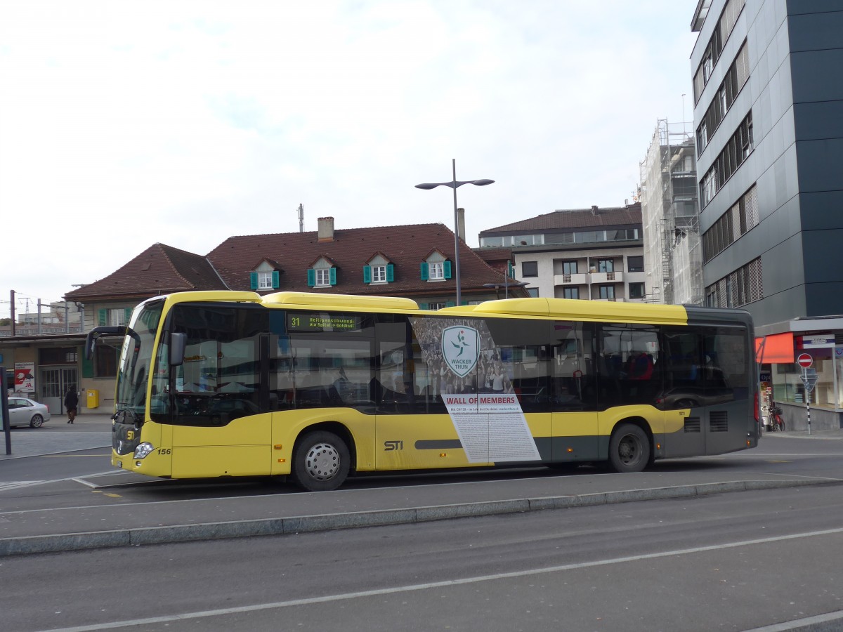 (168'933) - STI Thun - Nr. 156/BE 752'156 - Mercedes am 26. Februar 2016 beim Bahnhof Thun