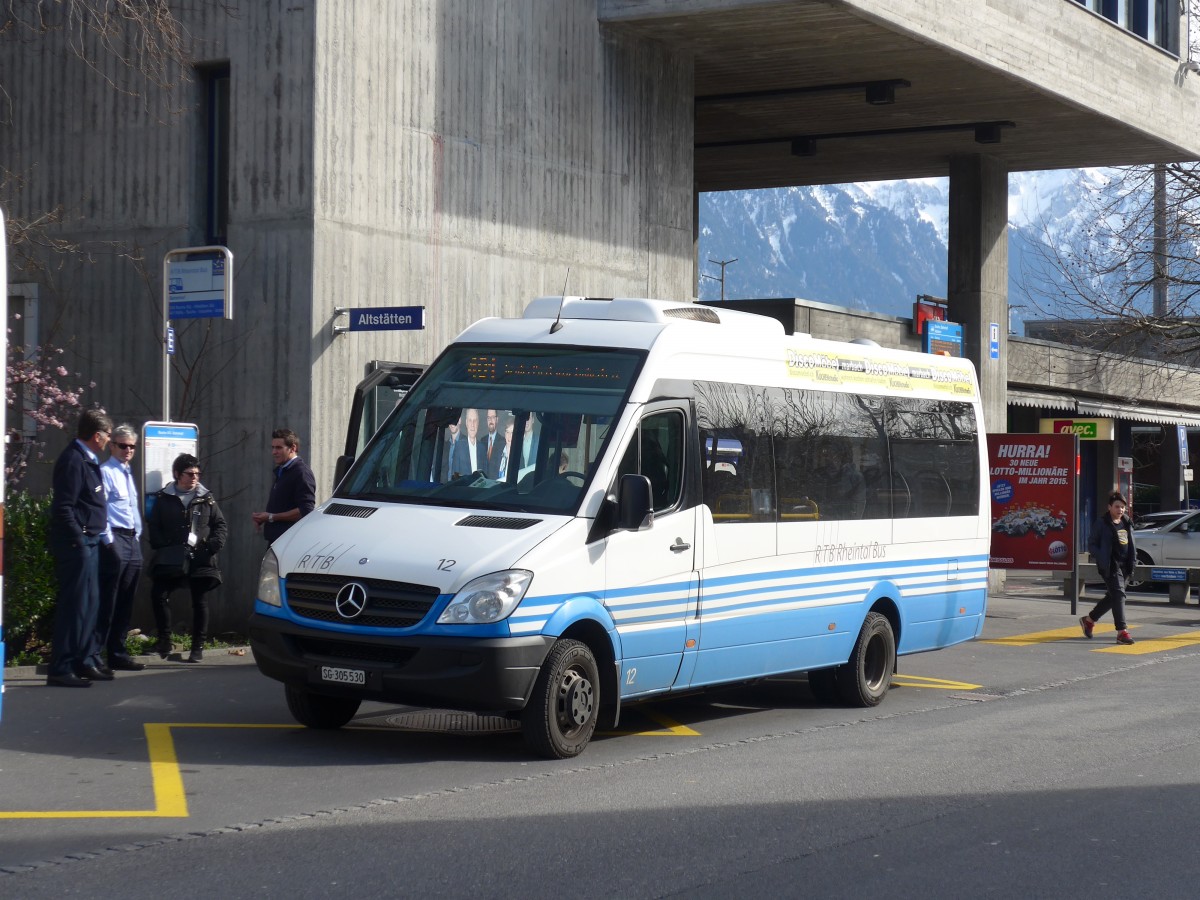 (168'982) - RTB Altsttten - Nr. 12/SG 305'530 - Mercedes am 27. Februar 2016 beim Bahnhof Buchs