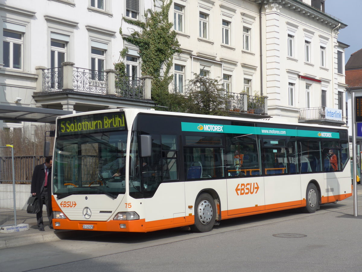 (169'400) - BSU Solothurn - Nr. 75/SO 142'075 - Mercedes am 21. Mrz 2016 beim Hauptbahnhof Solothurn