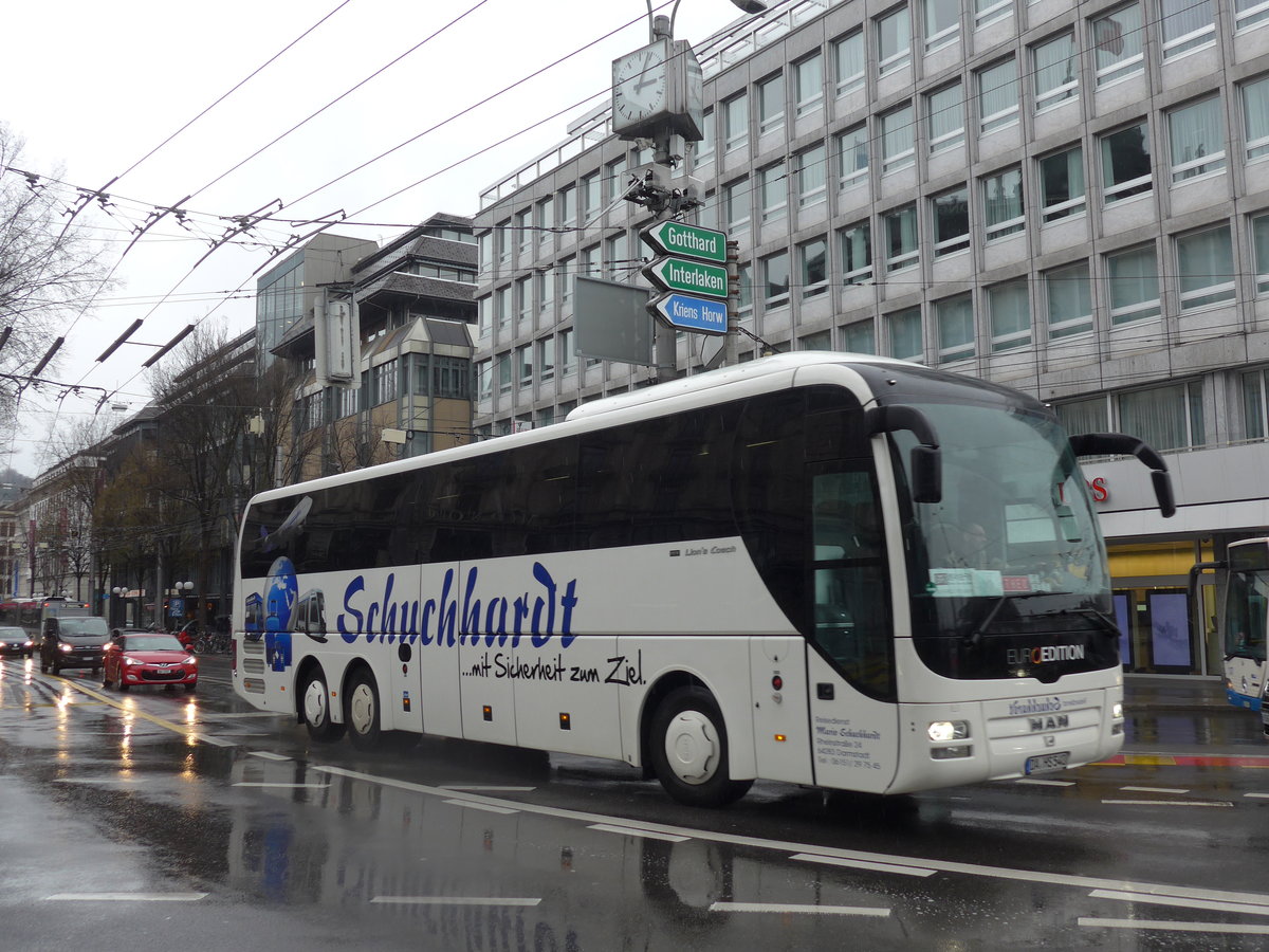 (169'479) - Aus Deutschland: Schuchhardt, Darmstadt - DA-HS 540 - MAN am 25. Mrz 2016 beim Bahnhof Luzern