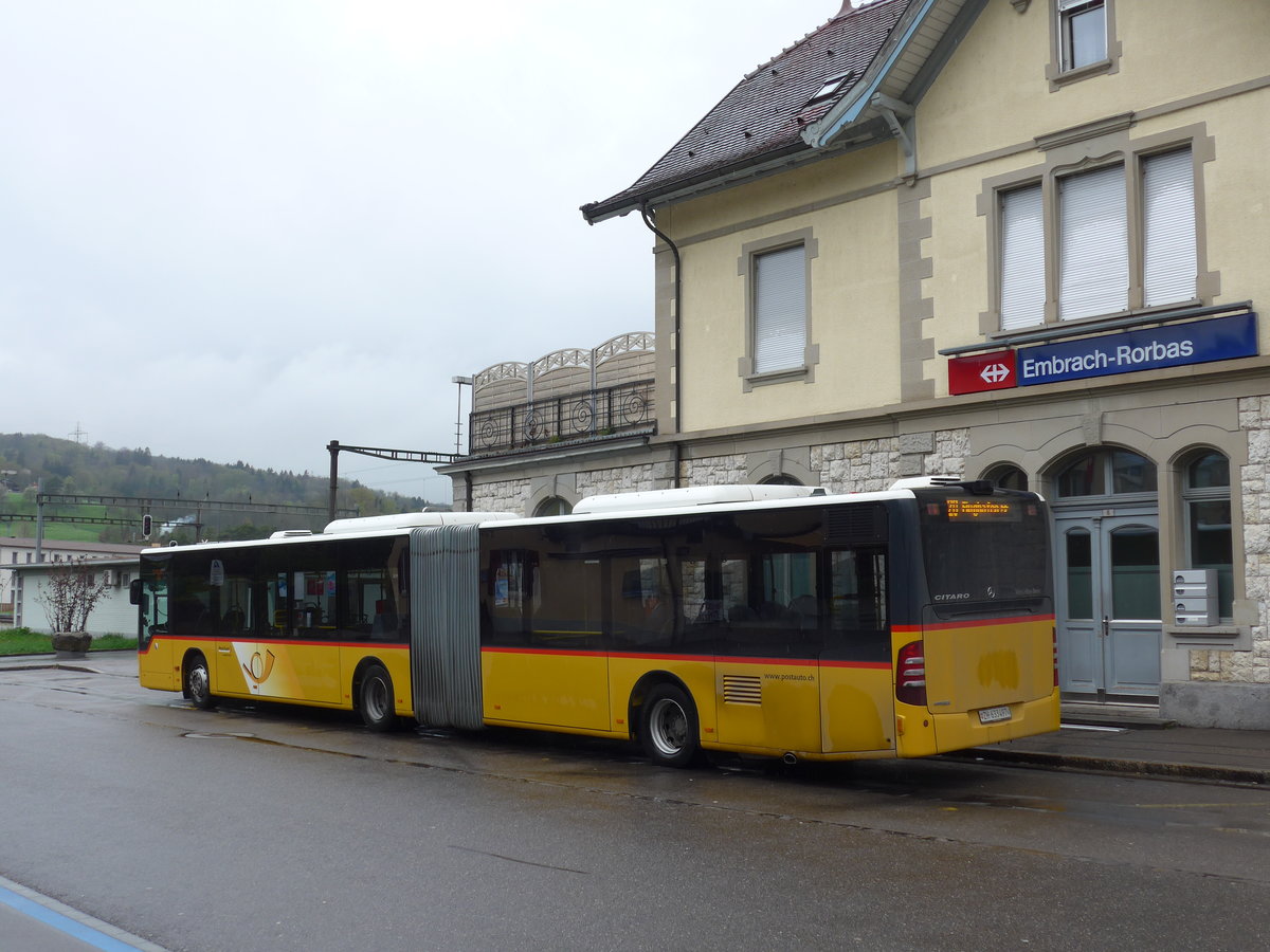 (169'977) - PostAuto Zrich - Nr. 275/ZH 633'497 - Mercedes am 14. April 2016 beim Bahnhof Embrach-Rorbas
