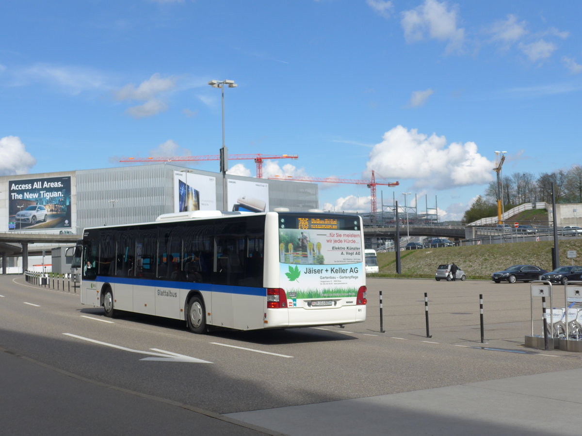 (170'041) - ATE Bus, Effretikon - Nr. 61/ZH 313'805 - MAN am 14. April 2016 in Zrich, Flughafen