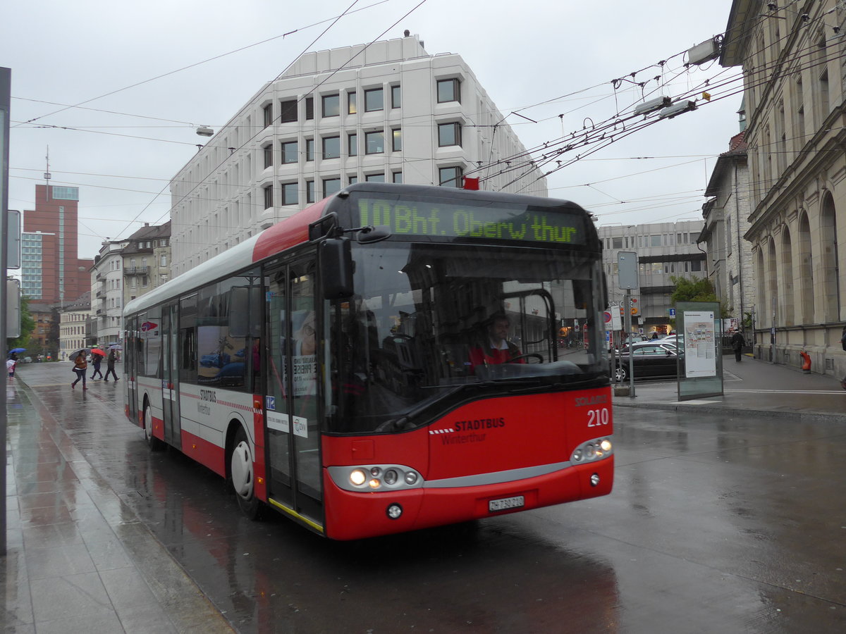 (170'472) - SW Winterthur - Nr. 210/ZH 730'210 - Solaris am 13. Mai 2016 beim Hauptbahnhof Winterthur