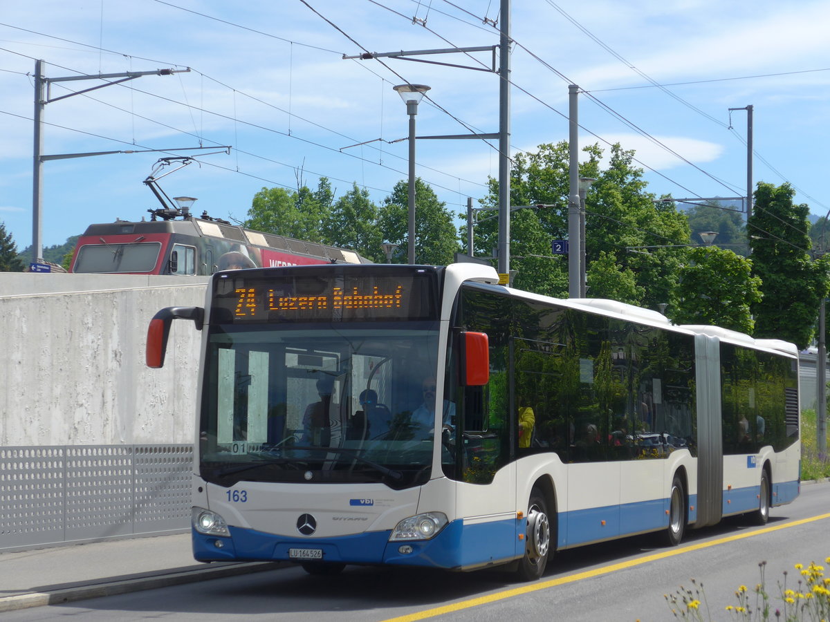 (171'290) - VBL Luzern - Nr. 163/LU 164'526 - Mercedes am 22. Mai 2016 in Luzern, Verkehrshaus