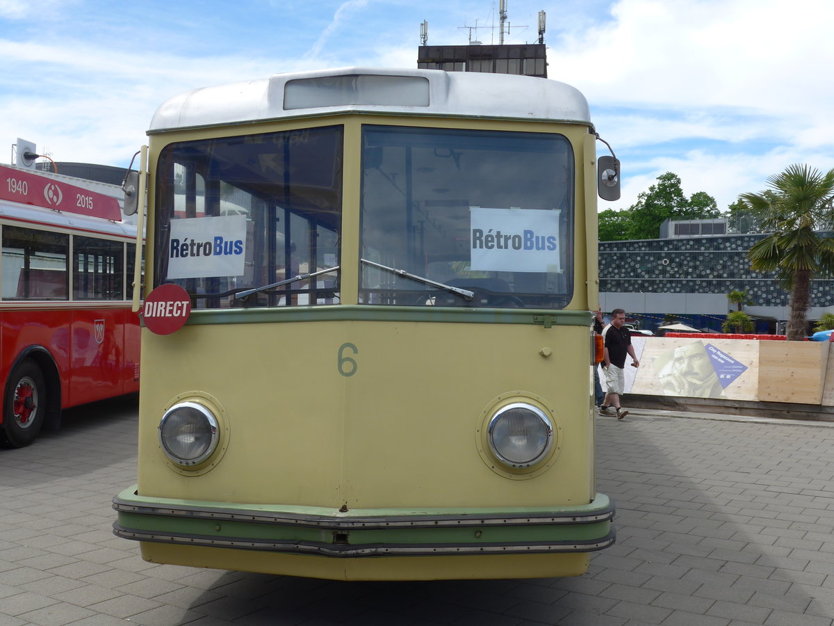 (171'324) - TN Neuchtel (Rtrobus) - Nr. 6 - FBW/Tscher Trolleybus (ex VBZ Zrich Nr. 53) am 22. Mai 2016 in Luzern, Verkehrshaus