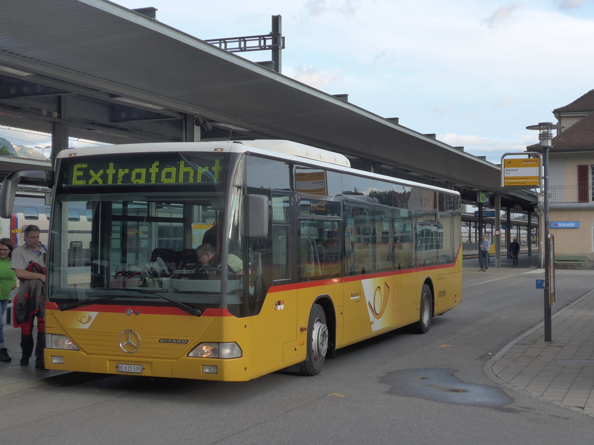 (171'678) - PostAuto Bern - BE 615'595 - Mercedes (ex Nr. 532; ex P 25'235) am 12. Juni 2016 beim Bahnhof Spiez