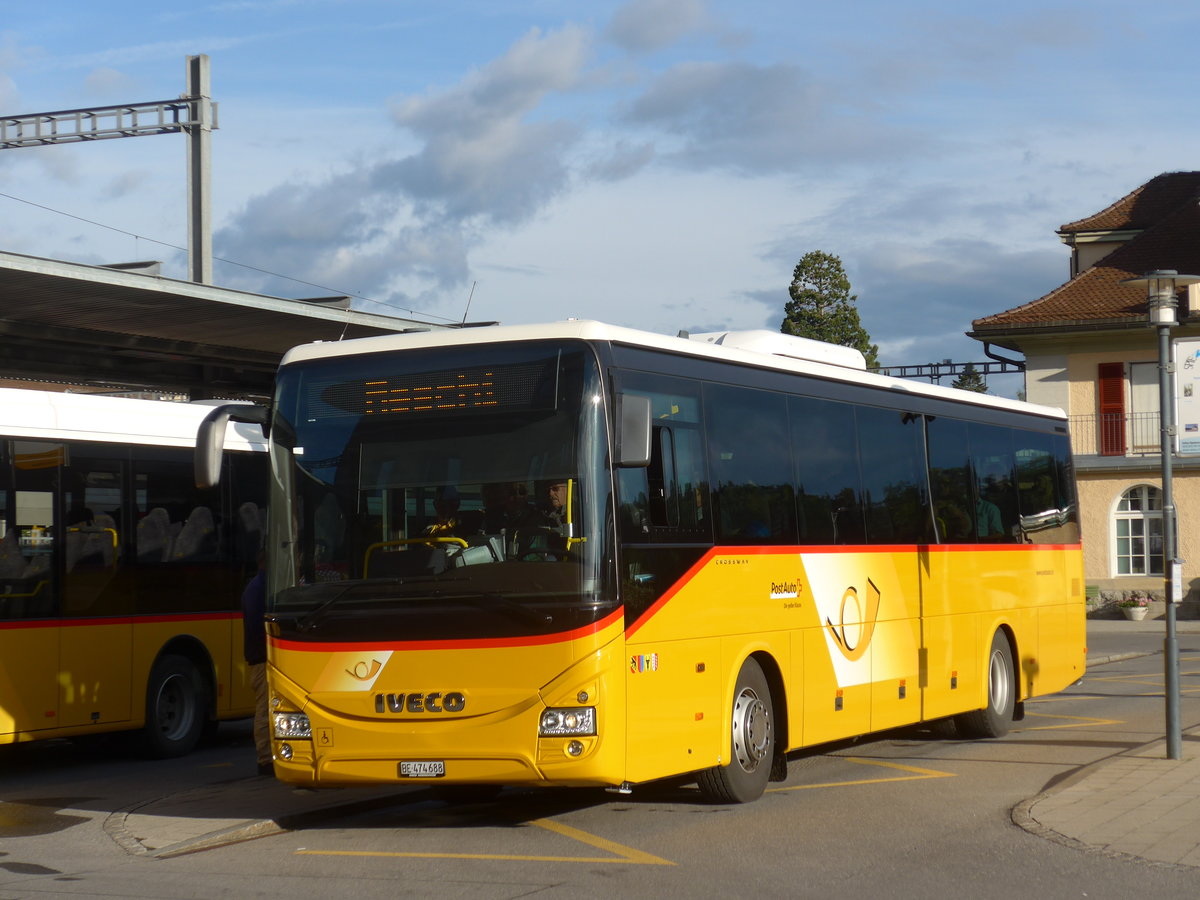 (171'701) - PostAuto Bern - BE 474'688 - Iveco am 12. Juni 2016 beim Bahnhof Spiez