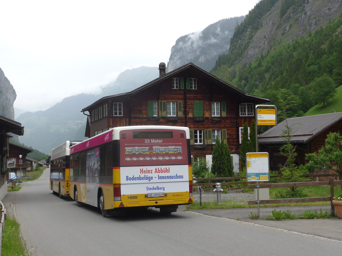 (171'725) - PostAuto Bern - BE 499'063 - Lanz+Marti/Hess Personenanhnger (ex VBL Luzern Nr. 310) am 12. Juni 2016 in Stechelberg, Post