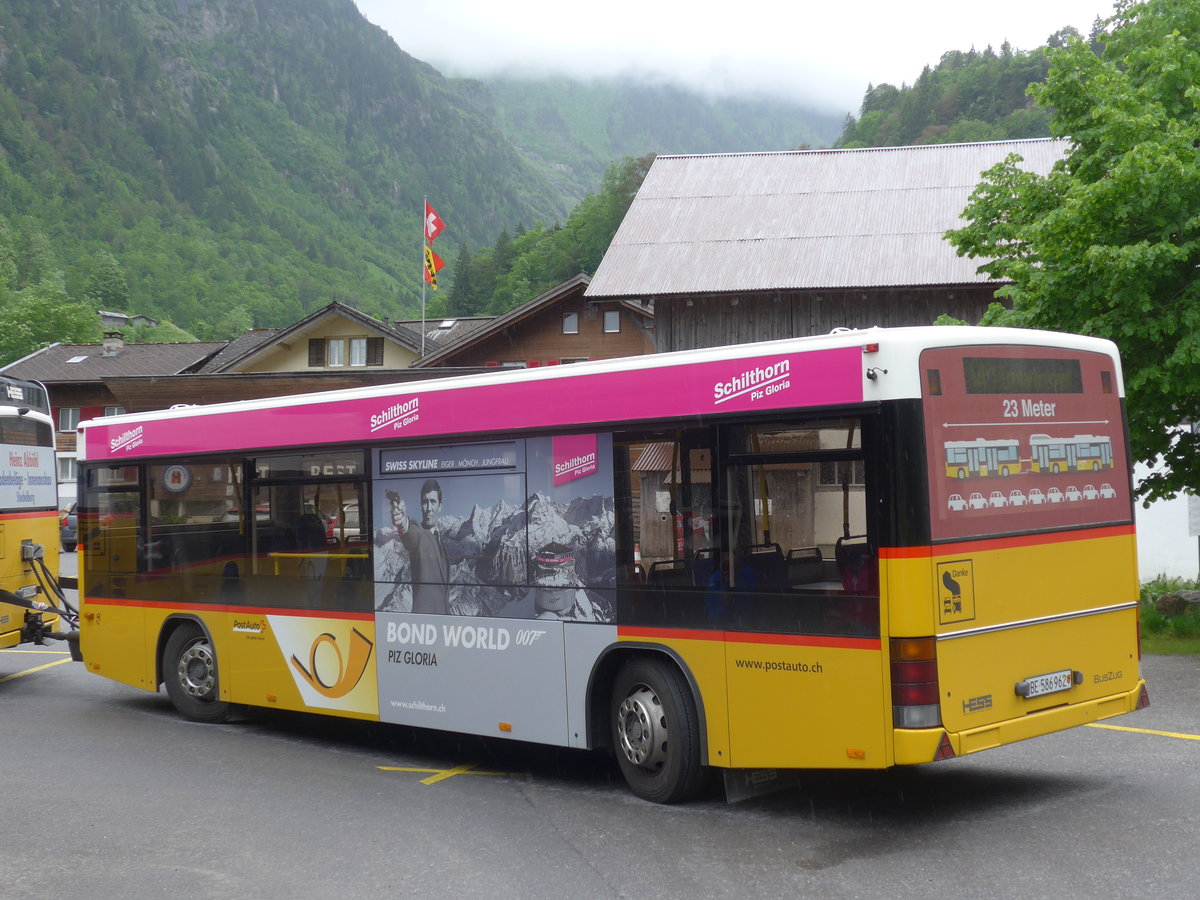 (171'731) - PostAuto Bern - BE 586'962 - Lanz+Marti/Hess Personenanhnger (ex VBL Luzern Nr. 308) am 12. Juni 2016 in Stechelberg, Hotel