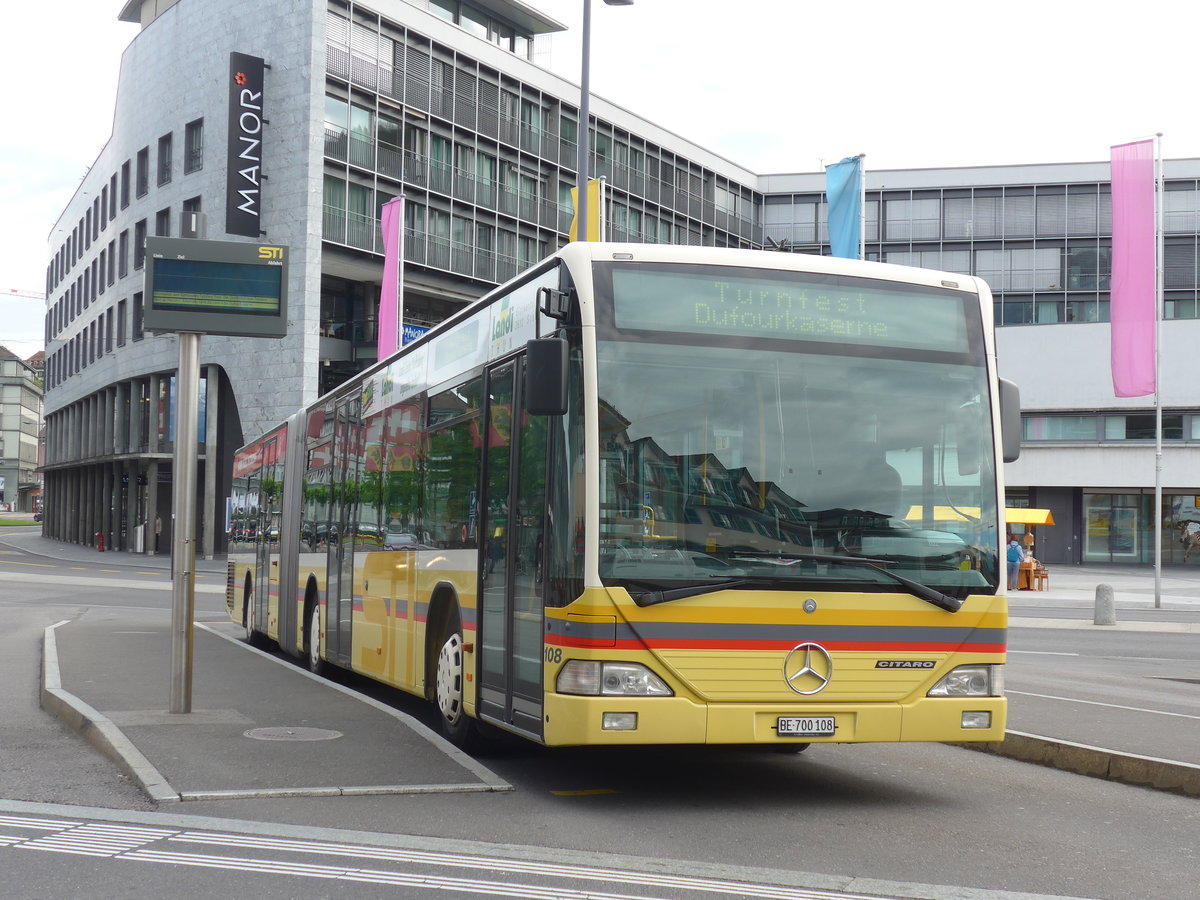(171'889) - STI Thun - Nr. 108/BE 700'108 - Mercedes am 18. Juni 2016 beim Bahnhof Thun