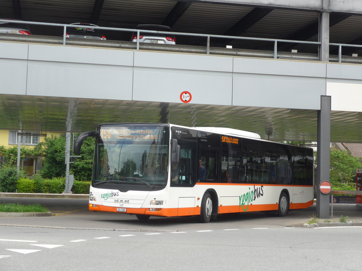 (172'594) - Regiobus, Gossau (VBH) - Nr. 23/SG 7360 - MAN am 27. Juni 2016 beim Bahnhof Herisau