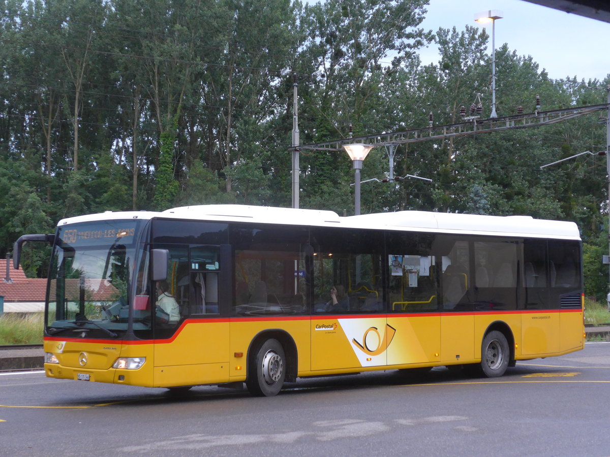 (172'851) - CarPostal Ouest - VD 335'346 - Mercedes am 12. Juli 2016 beim Bahnhof Yvonand