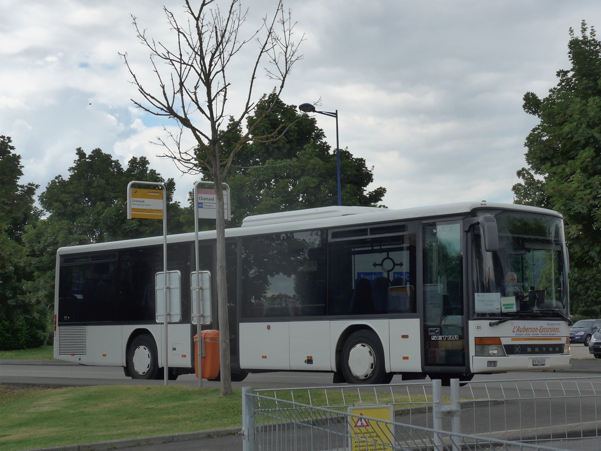 (173'038) - Interbus, Yverdon - Nr. 51/FR 300'637 - Setra (ex AAGL Liestal Nr. 62) am 15. Juli 2016 in Montagny, Chamard (Einsatz Brard)