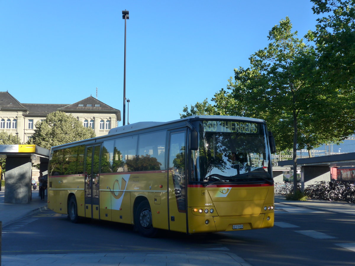 (173'113) - CarPostal Ouest - VD 570'819 - Volvo (ex SAPJV, L'Isle Nr. 59; ex CarPostal Ouerst) am 18. Juli 2016 beim Bahnhof Yverdon